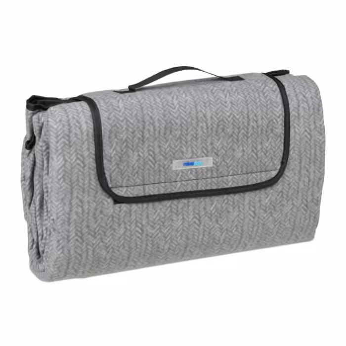 Relaxdays Graue Picknickdecke Fleece