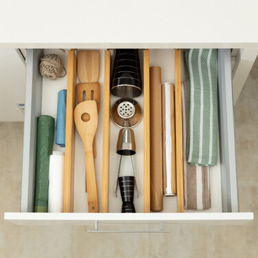 Relaxdays Schubladentrenner Bambus 4er Set