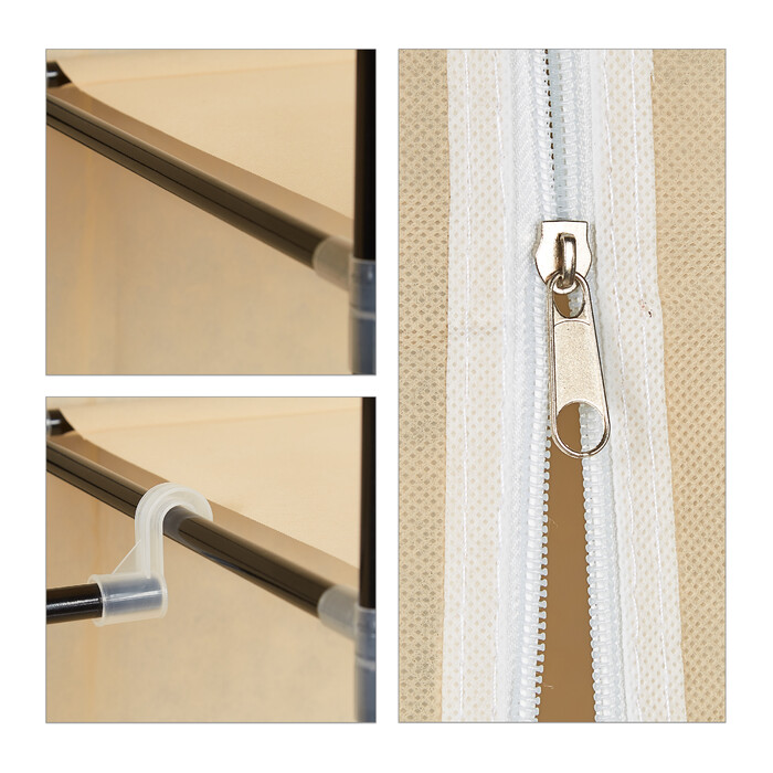 Relaxdays Stoffkleiderschrank XXL mit 9 Böden