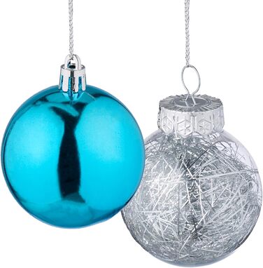 Relaxdays Weihnachtskugeln 101er Set, Kunststoff, Christbaumschmuck, rosa/weiß (Petrol)