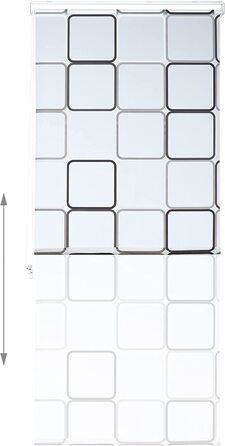 Relaxdays Duschrollo Square, wasserabweisend, Retro Badrollo Wanne u. Dusche, Deckenmontage, 80x240 cm, semitransparent