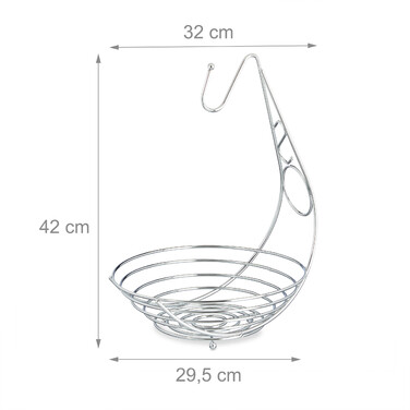 Relaxdays Obstschale mit Bananenhalter