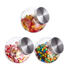 Relaxdays Bonbongläser 3er Set 1,5 L