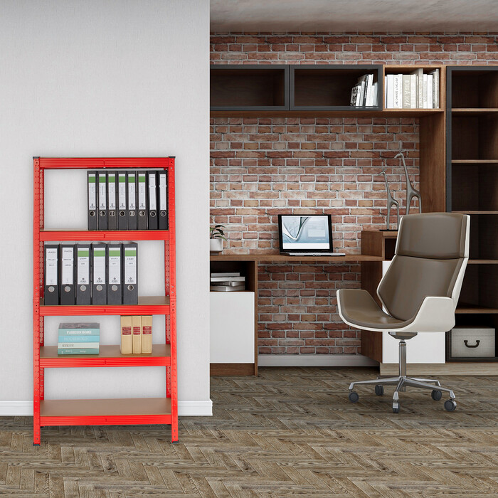 Relaxdays Rotes Schwerlastregal zum Stecken