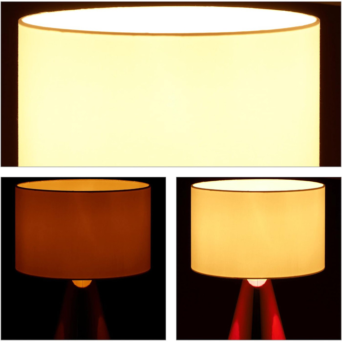 Relaxdays Tischlampe Touch dimmbar, moderne Nachttischlampe, HxD: 40 x 29 cm, E27, Tischleuchte mit Schirm, (Kupfer/Weiß)