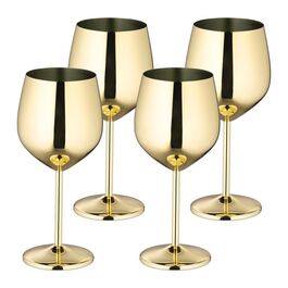 Relaxdays Weingläser Edelstahl 4er Set
