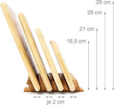 Relaxdays Bambus Schneidebrett Set 4-tlg. mit Ständer, 2-farbig, beidseitig nutzbar, messerschonend