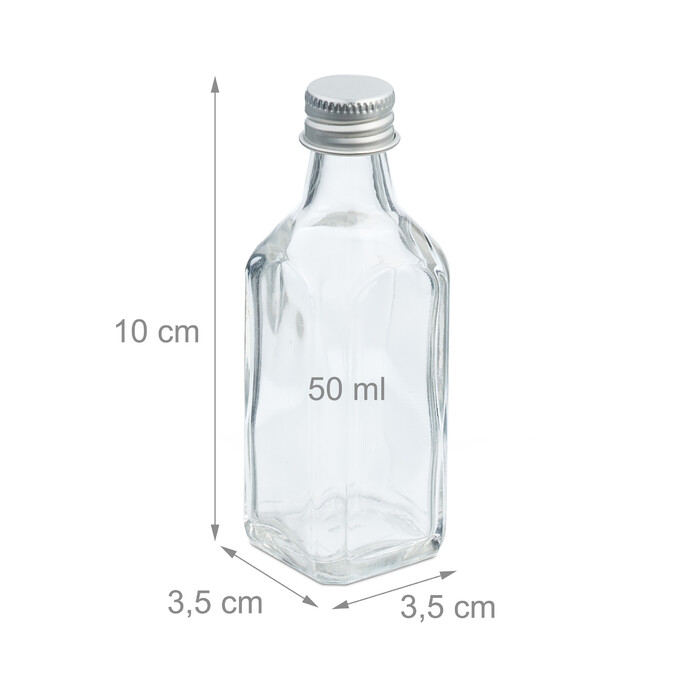 Relaxdays Kleine Flaschen im Set 50 ml