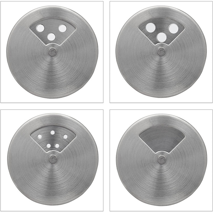 Relaxdays Gewürzstreuer, 12er Set, 3 Streugrade, Gewürze & Kräuter, Gewürzgläser, 90 ml, Glas, Edelstahl, (Weiß/Silber)
