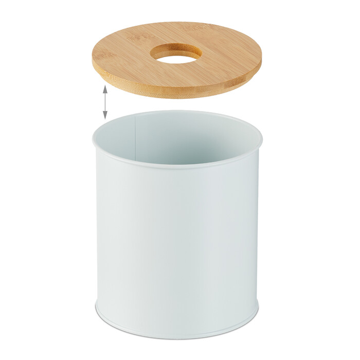 Relaxdays Kosmetikeimer 2 l mit Bambusdeckel