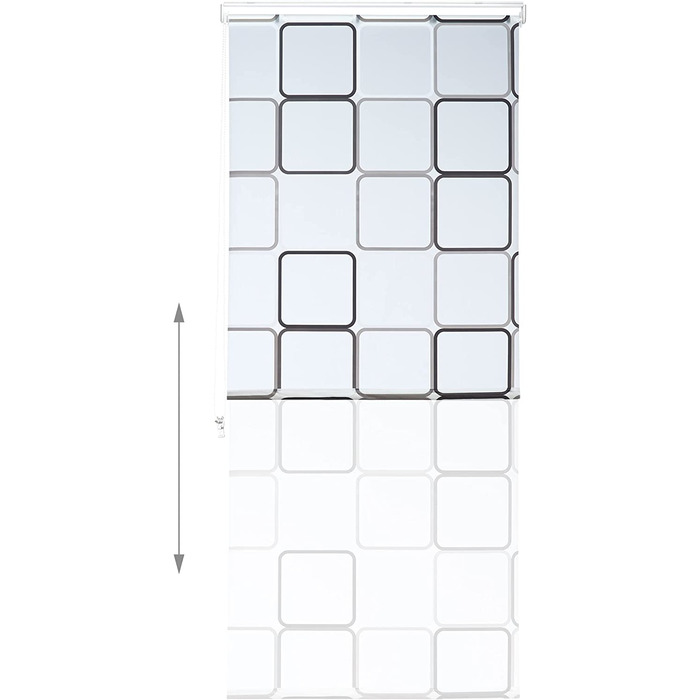Relaxdays Duschrollo Square, wasserabweisend, Retro Badrollo Wanne u. Dusche, Deckenmontage, 80x240 cm, semitransparent