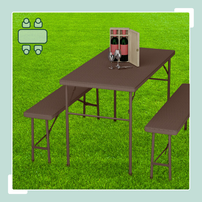 Relaxdays 3-tlg. Bierzeltgarnitur klappbar