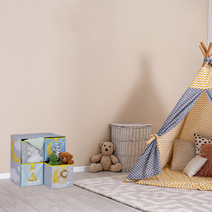 Relaxdays Kinderregal mit Boxen