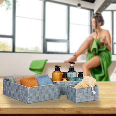 Relaxdays Aufbewahrungskorb 4er Set