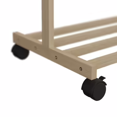 Relaxdays Kleiderständer Bambus rollbar