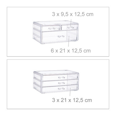 Relaxdays Kosmetikorganizer mit 6 Schubladen