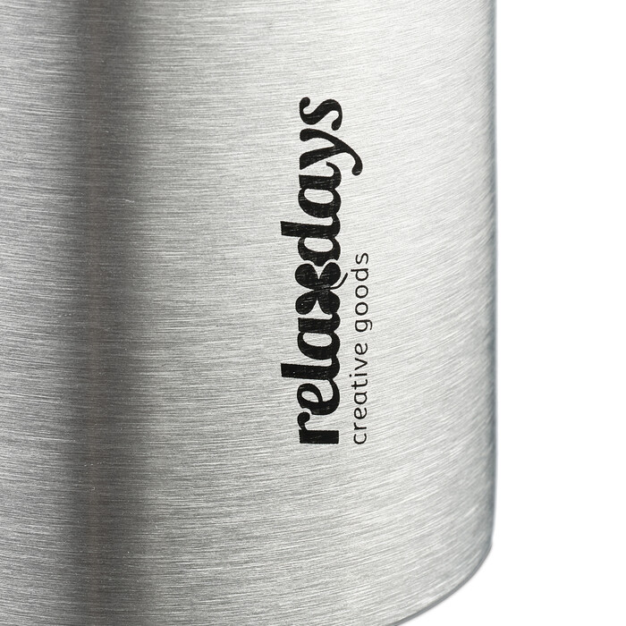 Relaxdays Trinkflasche Edelstahl 300 ml mit Becher