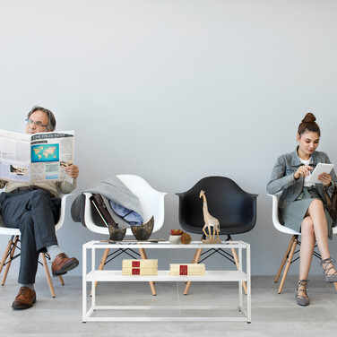 Relaxdays Weißer Couchtisch mit Glasplatte