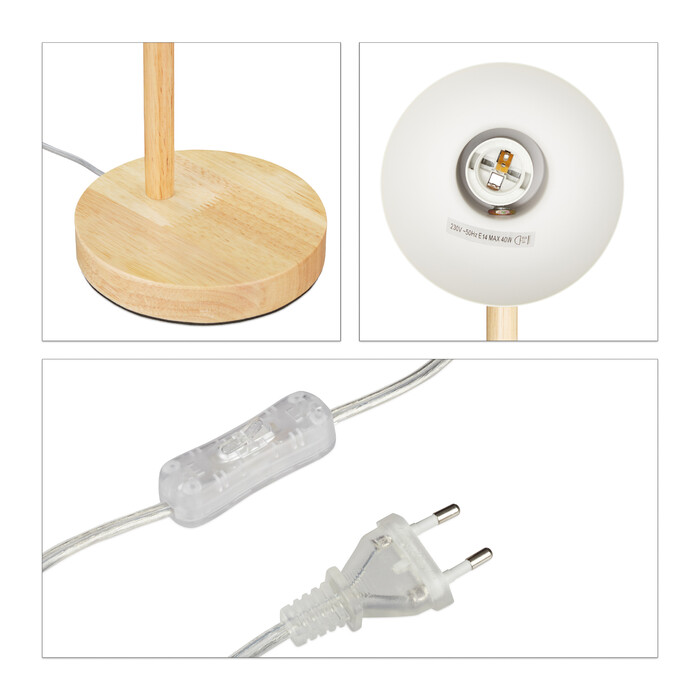Relaxdays Schreibtischlampe Holz verstellbar