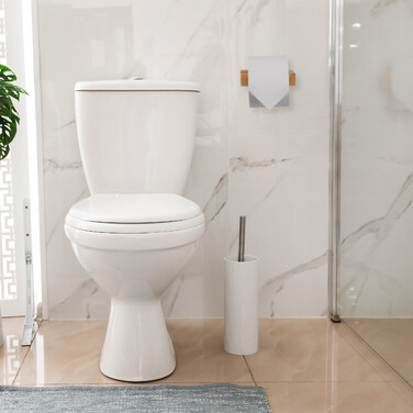 Relaxdays Toilettenpapierhalter Bambus