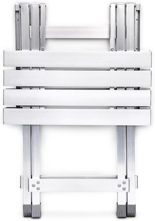 Relaxdays Klapptisch, wetterfest, Beistelltisch HBT: 61 x 49,5 x 47,5 cm für den Garten, robustes Aluminium, silber