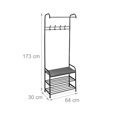 Relaxdays Garderobe mit Schuhablage & Sitzbank