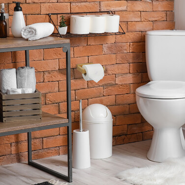 Relaxdays Toilettenpapierhalter Bambus