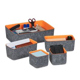 Relaxdays 5-teiliger Schubladen Organizer Filz