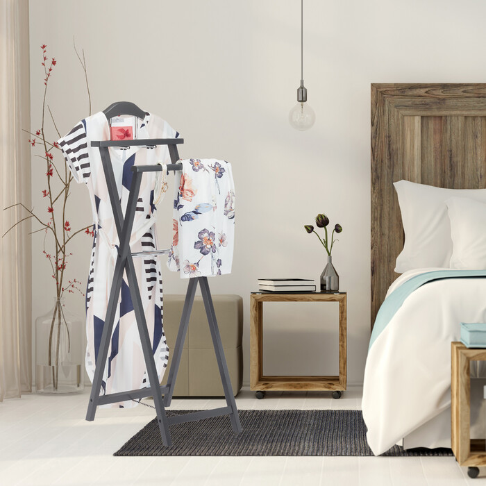 Relaxdays Herrendiener Holz zum Klappen