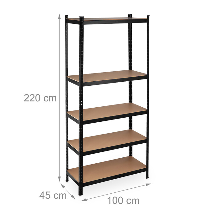 Relaxdays Schwerlastregal 220 cm schwarz