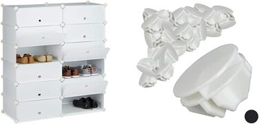 Relaxdays Schuhschrank 12 Fächer, 108x94x37 cm, Weiß