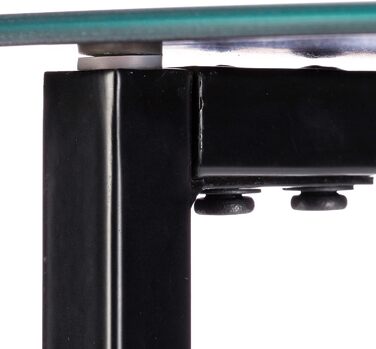 Relaxdays Schwarz Runder Beistelltisch aus Glas und Metall, dekorativer Loungetisch, HxBxT: 51 x 50 x 50 cm, in edlem, Standard