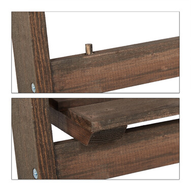 Relaxdays Blumentreppe Holz dunkelbraun
