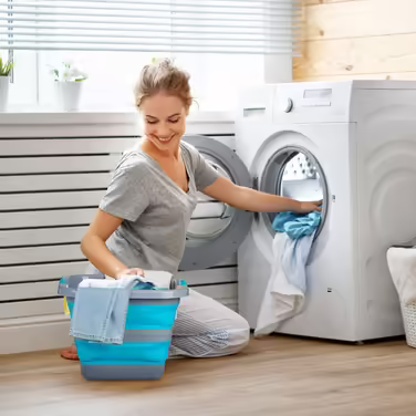 Relaxdays Faltbarer Wäschekorb 40 Liter