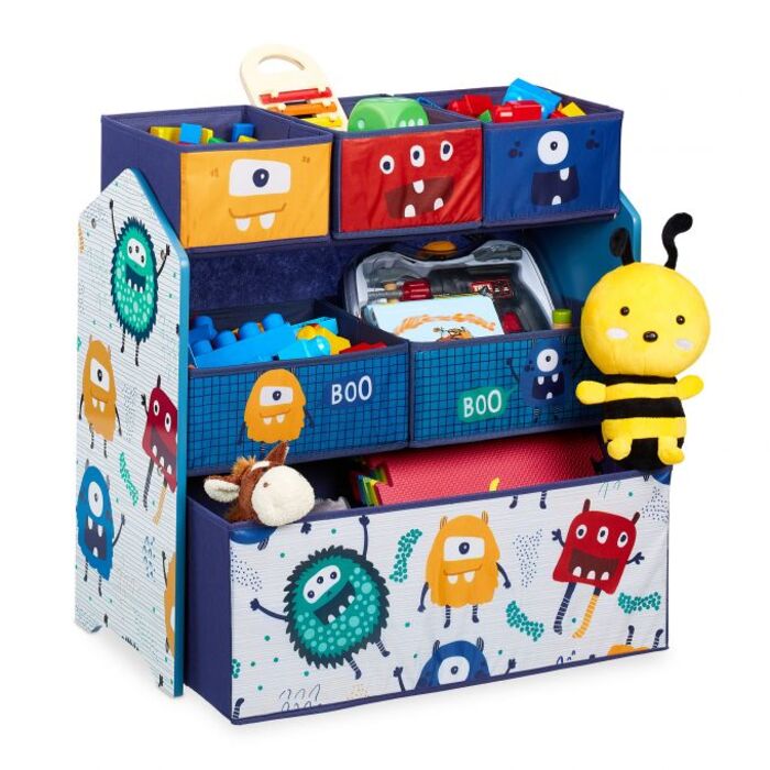 Relaxdays Kinderregal mit Boxen Monster