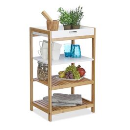 Relaxdays Küchenregal Bambus mit Tablett
