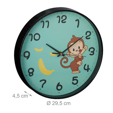 Relaxdays Wanduhr Affe für Kinder