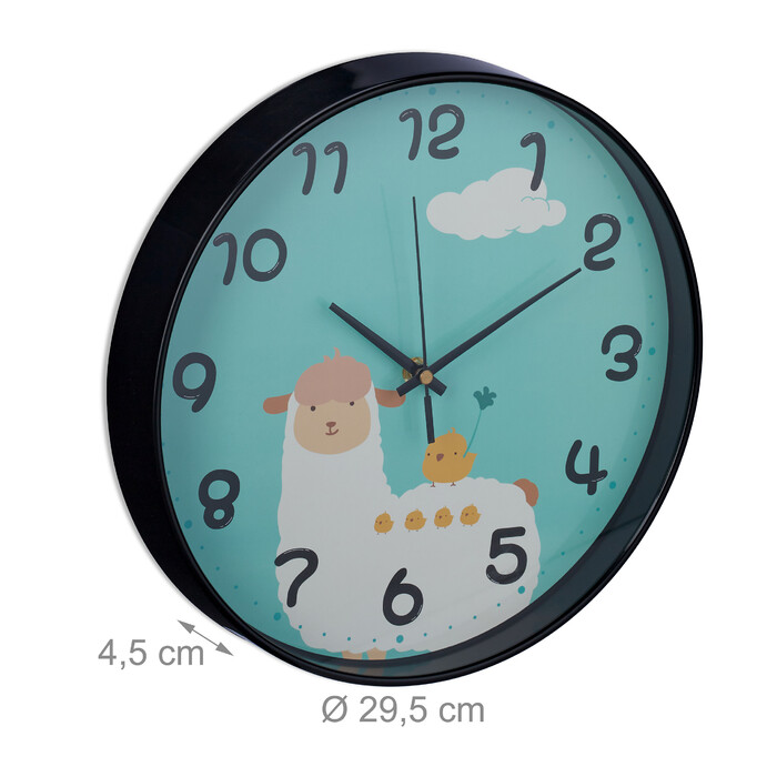 Relaxdays Wanduhr Lama für Kinder