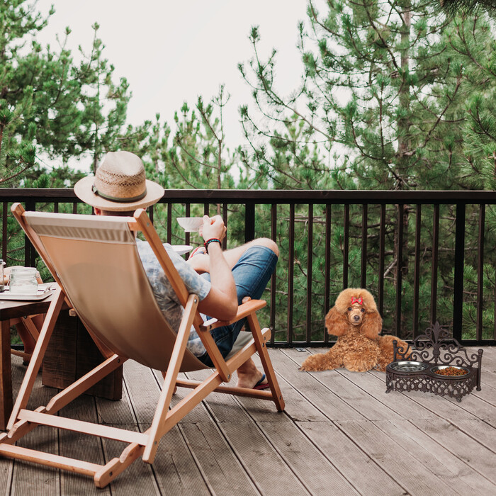 Relaxdays Futterbar Hunde Antik-Stil