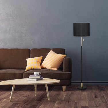 Relaxdays Stehlampe Wohnzimmer schwarz