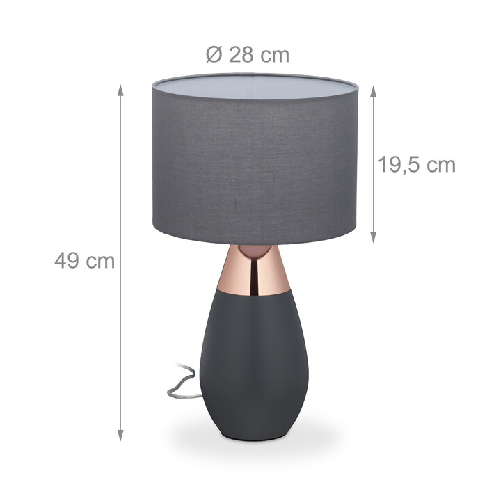 Relaxdays XL Nachttischlampe Touch