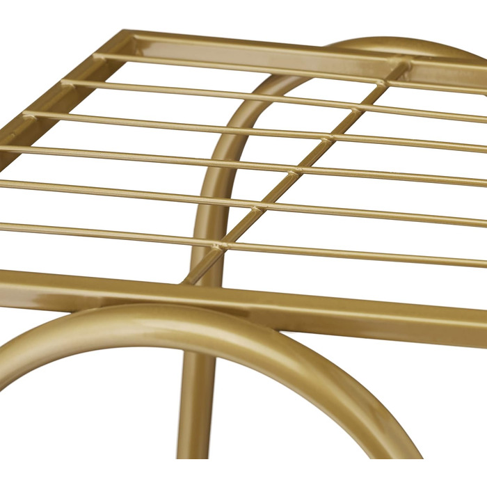 Relaxdays Blumentreppe Metall, Vintage, 83x75x24 cm, 7 Ablagen, gold