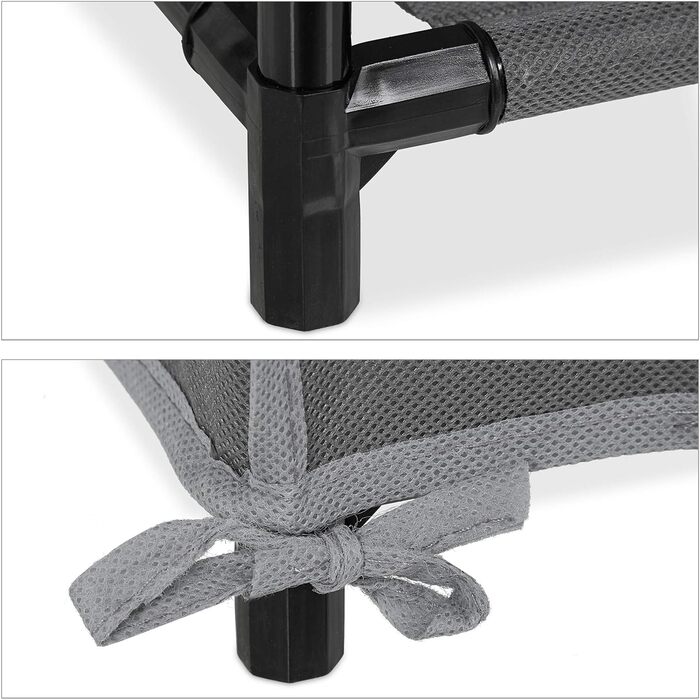 Relaxdays Schuhschrank, 9 Fächer, 27 Paar Schuhe, abnehmbarer Bezug, HxBxT 150x60x30cm, anthrazit