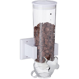 Relaxdays Müslispender, Wandmontage, 1,7 l Behälter, HBT 31x16x14 cm, weiß