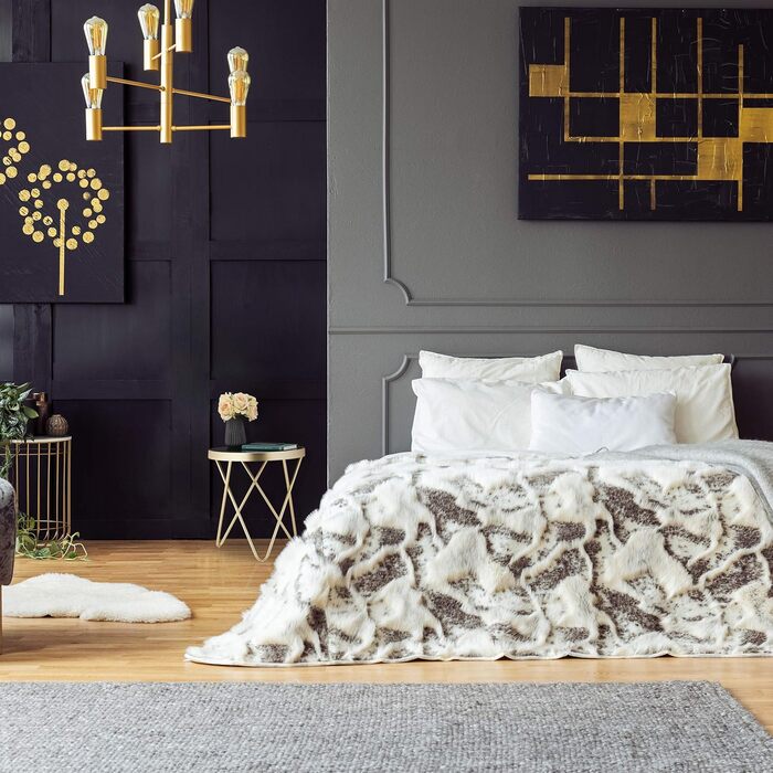 Relaxdays runder Beistelltisch, Metall & Glas, Retro-Design, 46x42 cm, schwarz-gold