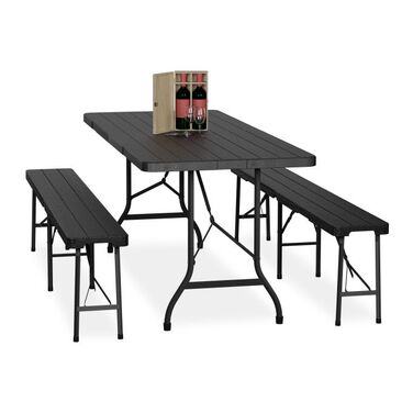 Relaxdays 3-tlg. Bierzeltgarnitur klappbar