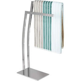 Relaxdays Handtuchhalter WIMEDO 84x32x20cm, 2 Handtuchstangen, Edelstahl