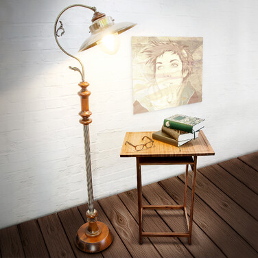 Relaxdays Stehlampe Jugendstil Design Messing