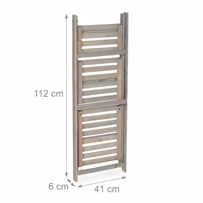 Relaxdays Blumentreppe Holz grau