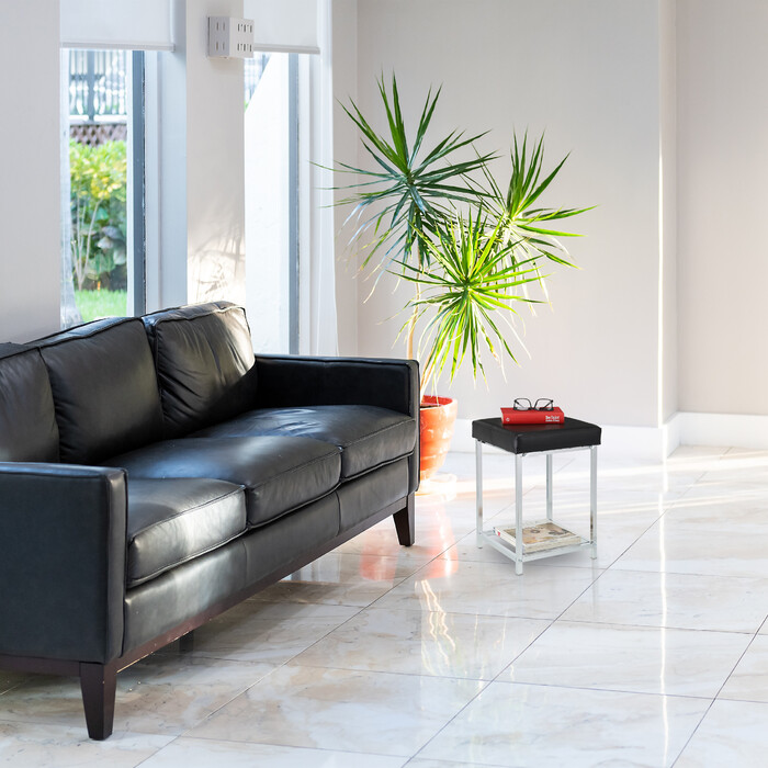 Relaxdays Gepolsterter Sitzhocker mit Ablage